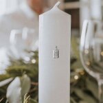 Bougie cierge mon petit poids personnalisable (argent rhodi�)
