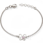 Bracelet papillon rose (argent)