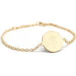 Bracelet cha�ne m�daille sagittaire personnalisable (plaqu� or)