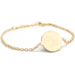 Bracelet cha�ne m�daille capricorne personnalisable (plaqu� or)