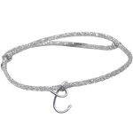 Bracelet cordon paillette majuscule argent (personnalisable)