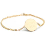 Bracelet cha�ne m�daille verseau personnalisable (plaqu� or)