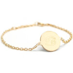 Bracelet cha�ne m�daille cancer personnalisable (plaqu� or)