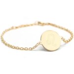 Bracelet chane mdaille lion personnalisable (plaqu or)