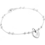 Bracelet chane perle mdaille coeur personnalisable (argent 925)