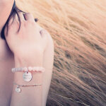 Bracelet cha�ne perl�e m�daille coeur personnalisable (argent 925�)