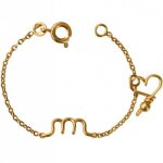 Bracelet chane la petite minuscule goldfilled jaune (personnalisable)