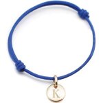 Bracelet cordon 1 charm rond personnalisable (plaqu or)
