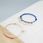 Bracelet cordon 1 charm rond personnalisable (plaqu� or)
