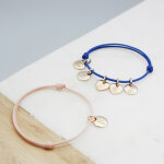 Bracelet cordon 3 charms rond personnalisable (plaqu� or)