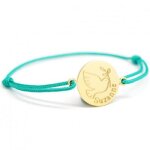 Bracelet cordon colombe personnalisable (plaqu or)