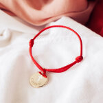 Bracelet cordon croix ivoire plaqu� or (personnalisable)