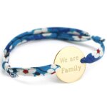 Bracelet cordon liberty family personnalisable (plaqu or)