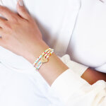 Bracelet cordon liberty kids coeur personnalisable (plaqu� or)