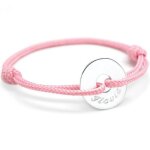 Bracelet cordon mini jeton (argent 925)