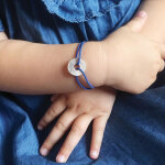 Bracelet cordon mini jeton (argent 925�)