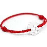 Bracelet cordon mini jeton toile (argent 925)
