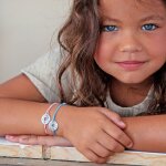 Bracelet cordon mini jeton �toile (argent 925�)
