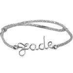 Bracelet cordon paillette prnom argent (personnalisable)