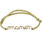 Bracelet cordon paillette prnom goldfilled jaune (personnalisable)