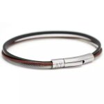 Bracelet papa cuir et c�ble marron (personnalisable)