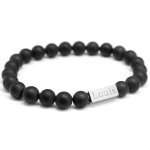 Bracelet papa perles mates personnalisable (acier)