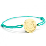 Bracelet cordon colombe personnalisable (plaqu� or)