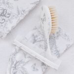 Brosse et peigne imprim� inspiration toile de jouy gris