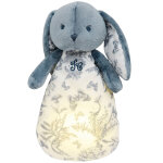 Peluche bruit blanc lapin toile de jouy bleu