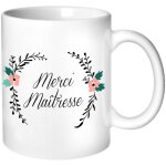 Mug ma�tresse fleurs (personnalisable)