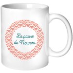 Mug nounou eventail corail (personnalisable)