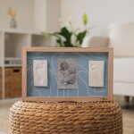 Cadre photo 2 empreintes blue abstrait