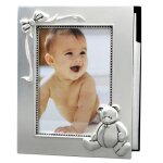 Cadre photo album ours (mtal argent)