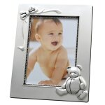Cadre photo ours 17 x 13, 5 cm personnalisable (m�tal argent�)