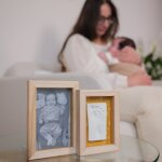 Cadre photo empreintes duo daisy ochre