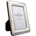 Cadre photo perles en argent massif personnalisable (10 x 15 cm)