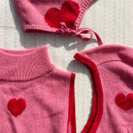 Cagoule balaclava c?ur rose (12 - 18 mois)