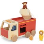 Camion de pompier en bois all animals - reconditionn