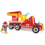 Camion de pompiers son et lumi�re en bois