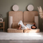 Canap� modulable settee brown sugar velours c�tel�