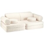 Canap modulable settee cream white molletonn