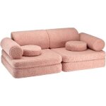 Canap modulable settee guava pink molletonn