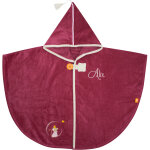 Cape de bain souris framboise personnalisable (0 - 5 ans)