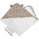 Cape de bain + gant de toilette l�opard