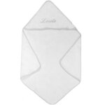 Cape de bain biais gris personnalisable (80 x 80 cm)