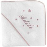 Cape de bain coeur rose personnalisable (80 x 80 cm)