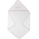 Cape de bain coeur rose personnalisable (80 x 80 cm)