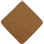 Cape de bain en ponge de coton caramel (75 x 75 cm)