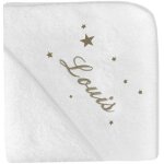 Cape de bain toile taupe personnalisable (80 x 80 cm)
