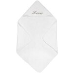 Cape de bain prnom taupe personnalisable (80 x 80 cm)